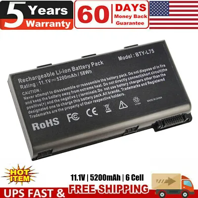 Laptop Battery BTY-L74 BTY-L75 For MSI A5000 A6000 A6200 A7200 957-173XXP-101 • $17.99