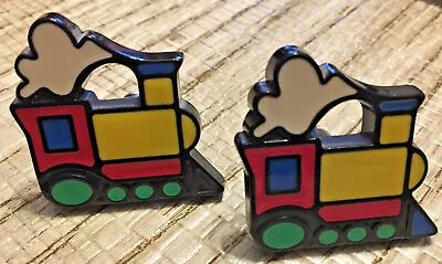 $4.99 • Buy Steam Train Locomotive Childrens Enameled Metal Drawer Pulls For Kids Room