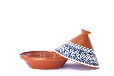 $69.95 • Buy Handmade, Hand-painted Classic Blue Ceramic 10  Tagine Cooking Pot