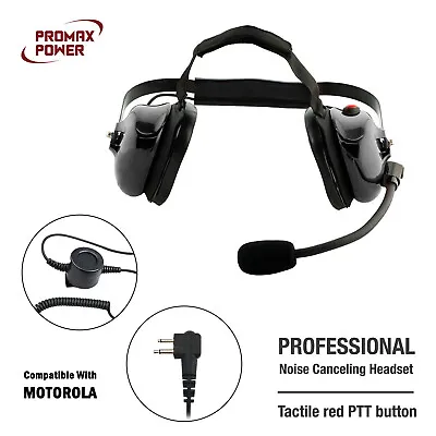 Professional Noise Canceling Dual Muff Racing Headset For Motorola CP180 CP200 • $94