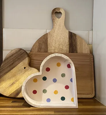 £15 • Buy Emma Bridgewater Themed Wooden Heart Shaped Tray - Polka Dot