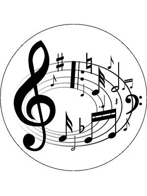 7.5  Musical Notes Personalised Edible PRE-CUT ICING Cake Topper • £3.75