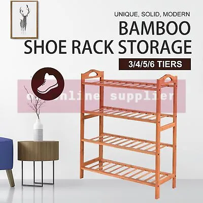 $21.95 • Buy Bamboo Shoe Rack Cabinet Storage Organizer Wooden Shelf Stand Shelves
