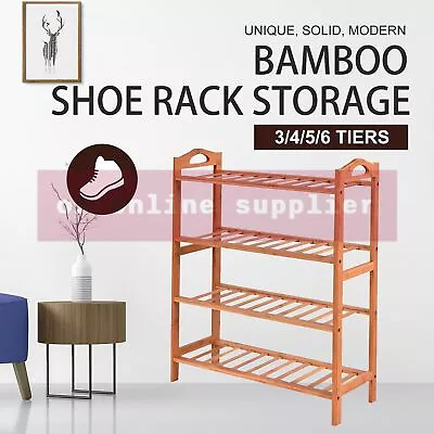 $21.55 • Buy Bamboo Shoe Rack Cabinet Storage Organizer Wooden Shelf Stand Shelves