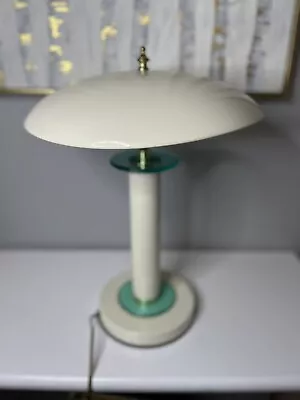 Atomic Space Age Dome Mushroom Touch Lamp MCM White UFO Flying Saucer • $32