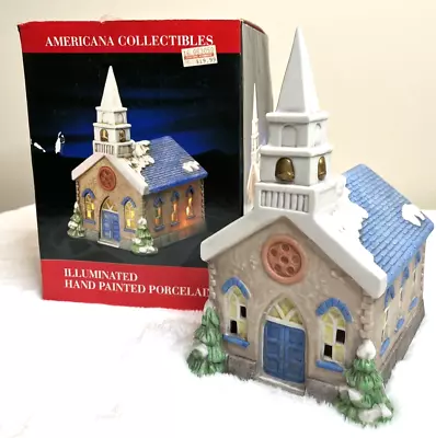 Americana Collectibles Christmas Village CHURCH No Cord 1990 Vintage • $12.95