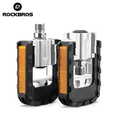 New Rockbros Folding Quick-Release MTB Bike Pedals Aluminum Alloy Anti-Slip Set • $21.99