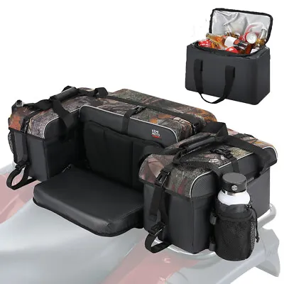 Upgraded ATV Rear Seat Rack Storage Bag W/Cushion Cooler For Polaris Sportsman • $138.49