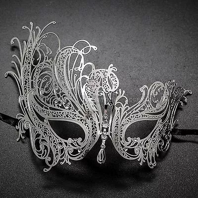 Luxury Mysteries Swan Metal Laser Cut Venetian Masquerade Mask W/ Rhinestones • $15.95