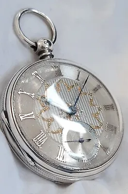 £37 • Buy Fusee Pocket Watch *(FULL WORKING ORDER)* Silver & Gold Dial *1872* London Mk.