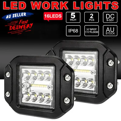 $25.85 • Buy Pair 5 Inch Spot LED Work Lights Pods Reverse Lamp For Offroad Truck SUV 4x4 Ute