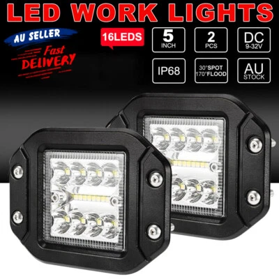$25.85 • Buy Pair 5 Inch Spot LED Work Lights Pods Reverse Lamp For Offroad Truck SUV 4x4 Ute