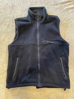 Eddie Bauer Men’s Vest Fleece Black Polartec Vintage Full Zip Pockets Medium • $19.99