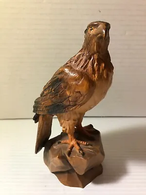$195 • Buy Vintage ANRI Of Italy Hand Carved Wood Bird Figurine STATELY EAGLE 7 1/2 