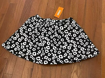 New Gymboree Girls Black And White Floral Print Elastic Waist Skirt Size 7 • $19.95