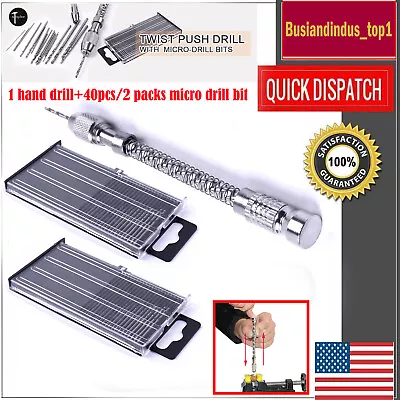 US 41x Micro Hand Twist Drill Bit 0.3-1.6mm Precision Hobby Pin Vise Rotary Tool • $11.73