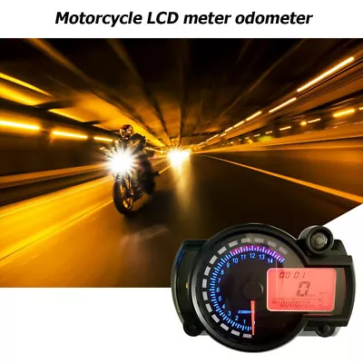 Motorcycle Dashboard LCD Digital DualSpeed Odometer Speedometer Tachometer Meter • $41.21