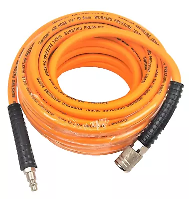 1/4  X 33 FT PVC Rubber Hybrid Air Hose Quick Coupler Fittings 300 PSI A831806A • $27.99