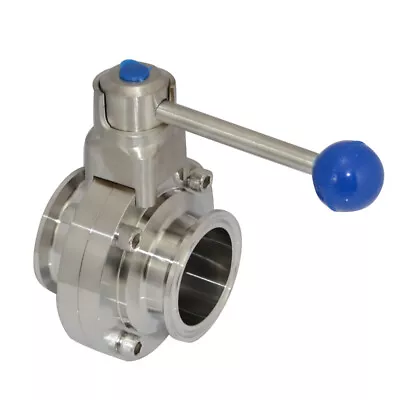 OD 2.25  2-1/4 Inch Tri Clamp Sanitary Butterfly Valve Stainless Steel 316 • $92.39
