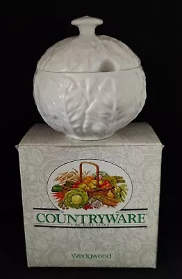 Wedgwood Countryware Cabbage Leaf DesignBone China Marmalade Jar New In Box Rare • £115.82