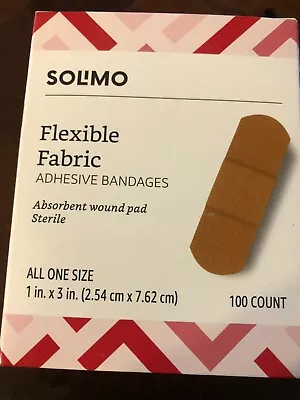 Solimo Flexible Fabric Adhesive Bandages One Size 100 Count 1 X3  • $7.49
