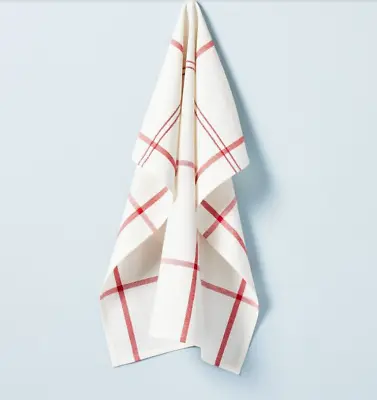 Hearth Hand Magnolia Flour Sack Kitchen Towel Dishtowel Grid Lines Red Check New • $17.50