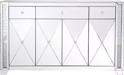 Credenza Sideboard Modern Contemporary 60-In Clear Crystal Mirror • $1959