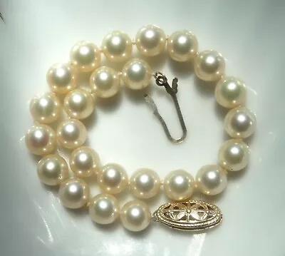 Beautiful Auth Mikimoto Blue Lagoon 14k 585 6.5mm 7'' Cultured Pearl Bracelet! • $385