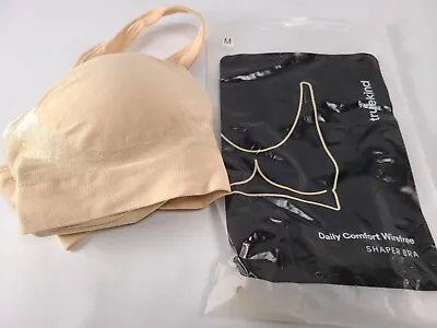 Truekind Daily Comfort Wireless Shaper Bra Nude Size Medium TRU-SPB-10022 • $15.99