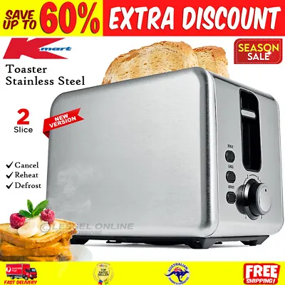 $37.20 • Buy Anko Electric Toaster Stainless Steel 2 Slice Wide Bread Slots Crumb Tray Silver
