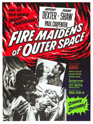 1956 FIRE MAIDENS OF OUTER SPACE VINTAGE MOVIE POSTER PRINT 48x36 BIG  • $89.95