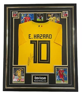 *** EDEN HAZARD Signed  Shirt Autographed Jersey Display *** • £895