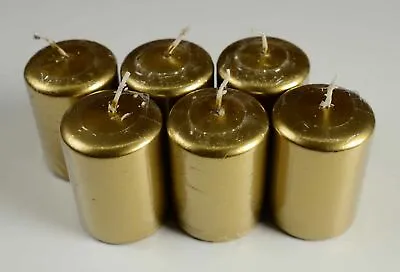 Stump Candles Candles Old Gold H/Ø: 70/50 Mm 6 Pieces/pack 15h Burning Time RAL • £6.03