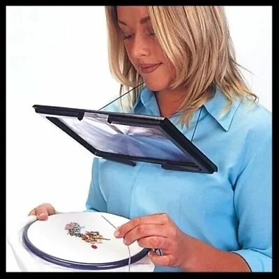 £10.99 • Buy New Large Hands Free 4 LEDs Light Magnifier 2.5x Zoom Glass Reading