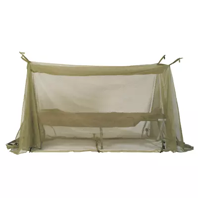 Genuine British Army Personal Mosquito Net Cot Bed Cover With Wooden Poles NEW • £19.95