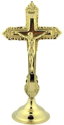 $6.50 • Buy Orthodox High Polished Brass Standing Crucifix For Catholic Church Altar, 9