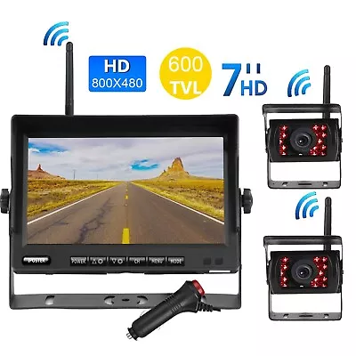 7  Wireless Rear View Kit HD Monitor Reverse Camera For Truck Caravan VAN RV Bus • $134.90