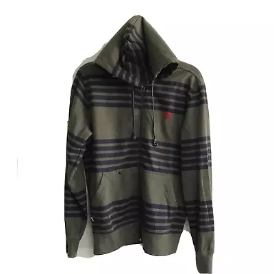 Rusty HB3 Technology Men Hoodie Jacket Ear Buds Music Full Zip Pockets M Striped • $29