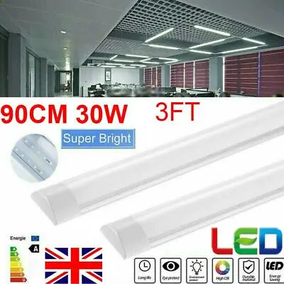 30W 3FT LED Batten Tube Light Fluorescent Strip Garage Workshop Wall Lamp • £8.99