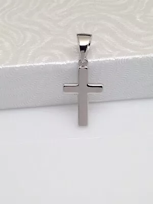 Small Plain Cross Pendant - 925 Sterling Silver Mens Womens 16.5mm(0.65 ) /26mm • $21.98