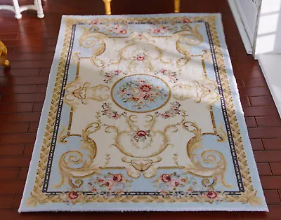 Beautiful Victorian Rose Floral French Swirls Dollhouse 1/12 Miniature Rug • $11.99