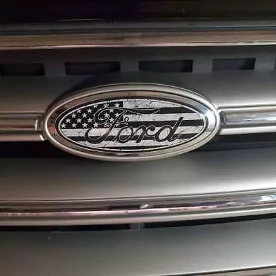 FITS FOR 2010-2014 Ford F150 Emblem Overlay Decal DISTRESSED US FLAG REAR ONLY • $11.99