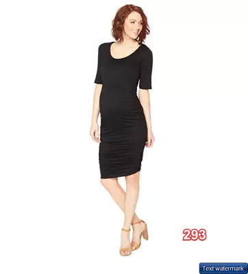 Motherhood Maternity Womens Maternity Elbow Sleeve Side Ruched Tee Shirt Dress M • $16.97