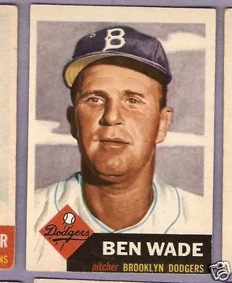 1953 Topps BB #4 Bed Wade/Dodgers EX • $20