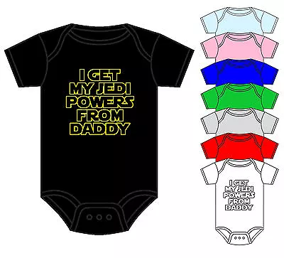 Jedi Master Star Wars Baby Grow Jedi Like My Daddy Sci-fi Baby Gift 0-18 Months • £8.69