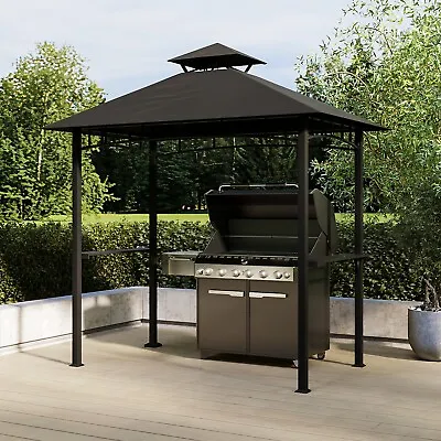 1.5 X 2.4m  Dark Grey Metal Gazebo - Fortrose FTR108 • £159.92