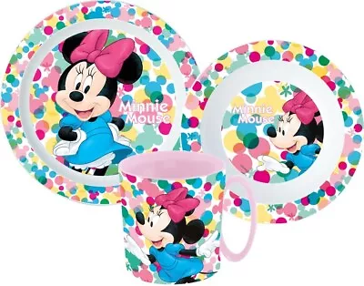Minnie Mouse Dishes Set Cutlery Set Breakfast Children Disney Kindergarten • £11.09