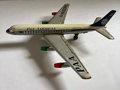 Vintage Tin Airplane Pan American PANAM N-8000PA Clipper 707 - Linemar Japan • $35