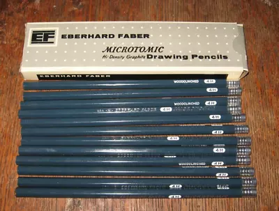 Vintage Box Of 12 Eberhard Faber Microtomic 600 4H Drawing Pencils NOS • $24.99