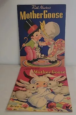 Mother Goose Ruth Newtons 1942-43 Vintage Whitman Book Nursery Rhymes Set Of 2 • $24.99